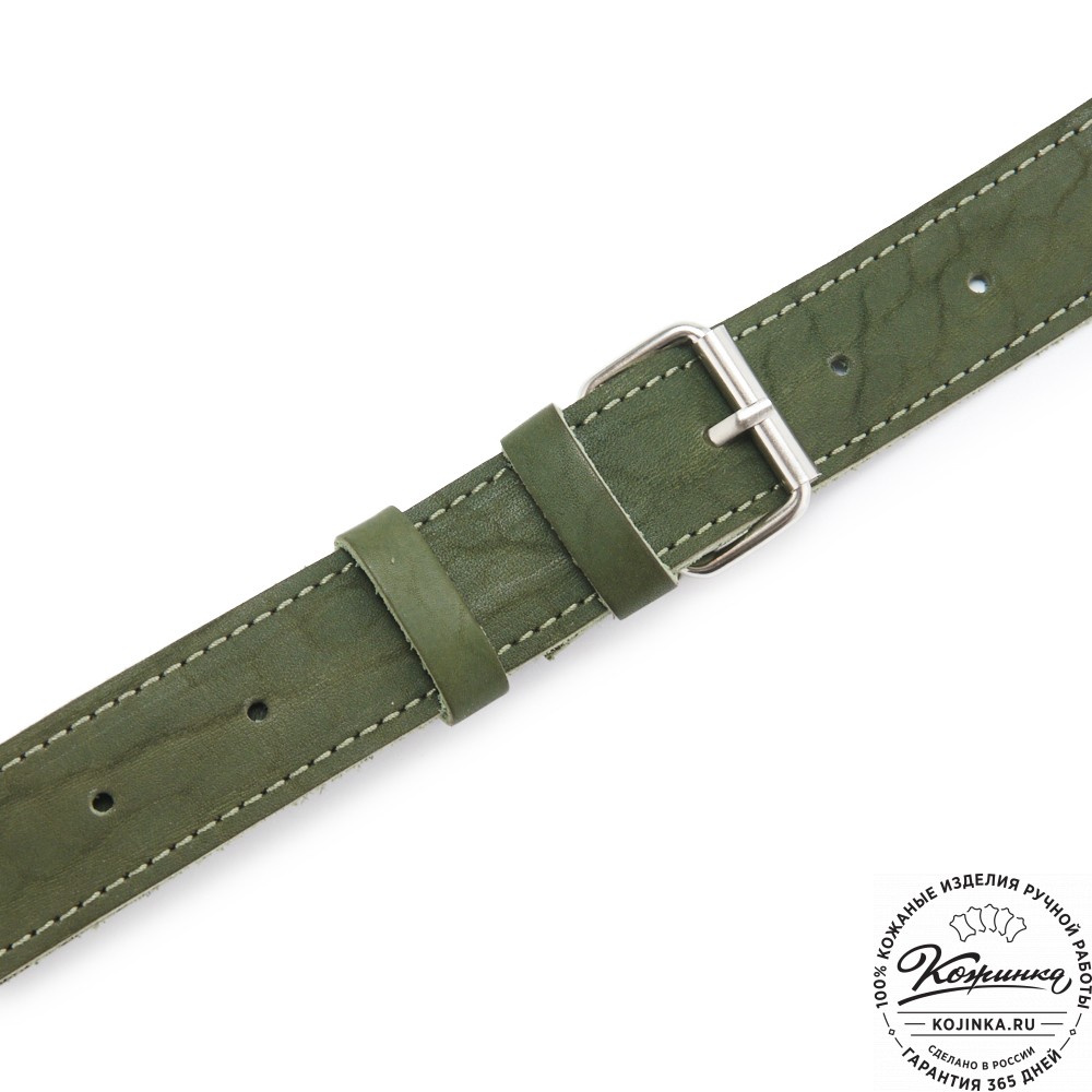 Кожаная сумка на пояс "Рики" (олива)